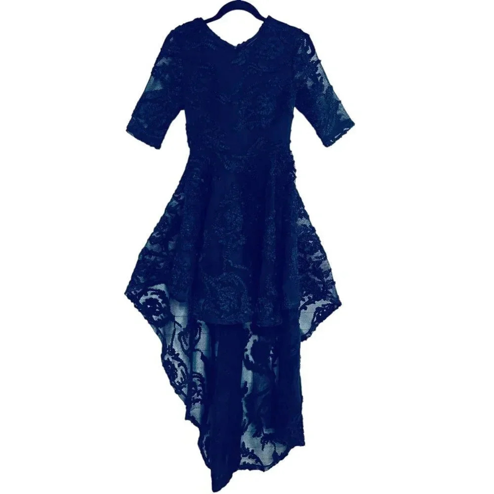 Akira Chicago Black High Low Lace Cinderella Dress Women's Size Small NEW - Picture 2 of 12